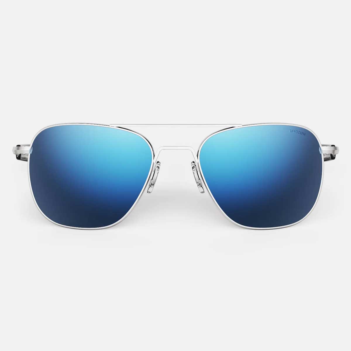 Aviator-Mate Chrome & Atlantic Blue, nepolarizētas spoguļa neilona lēcas, Liels izmērs (58 mm).
